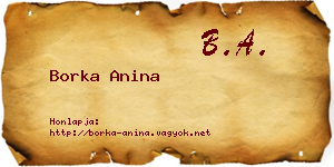 Borka Anina névjegykártya